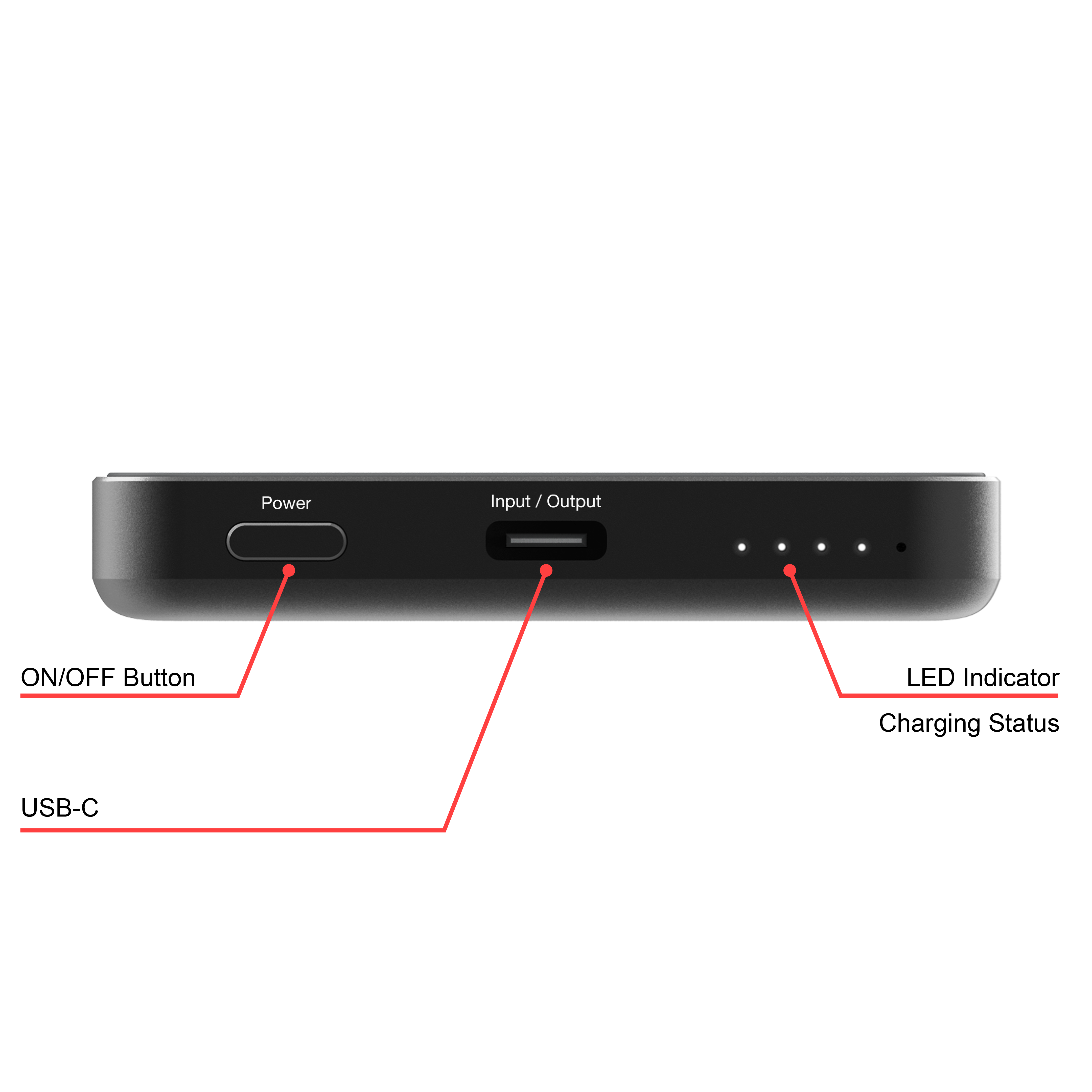 Chargeur sans fil magnétique Charge 'n' Go Essentials 5000 mAh Noir