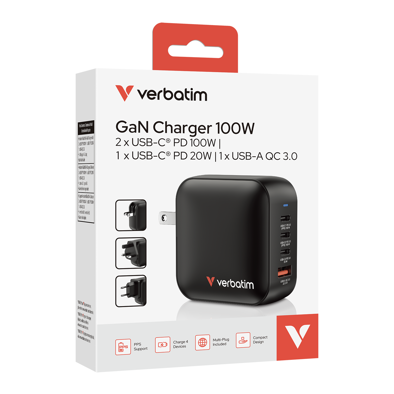 Mini GaN Wall Charger 100W 4 Port