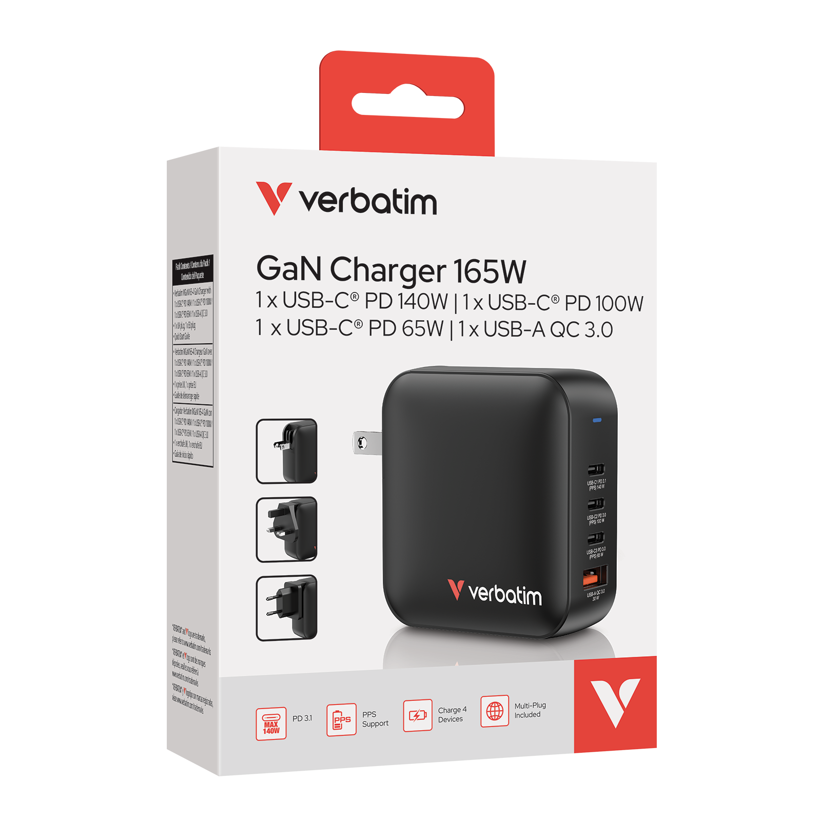 Mini GaN Wall Charger 165W 4 Port