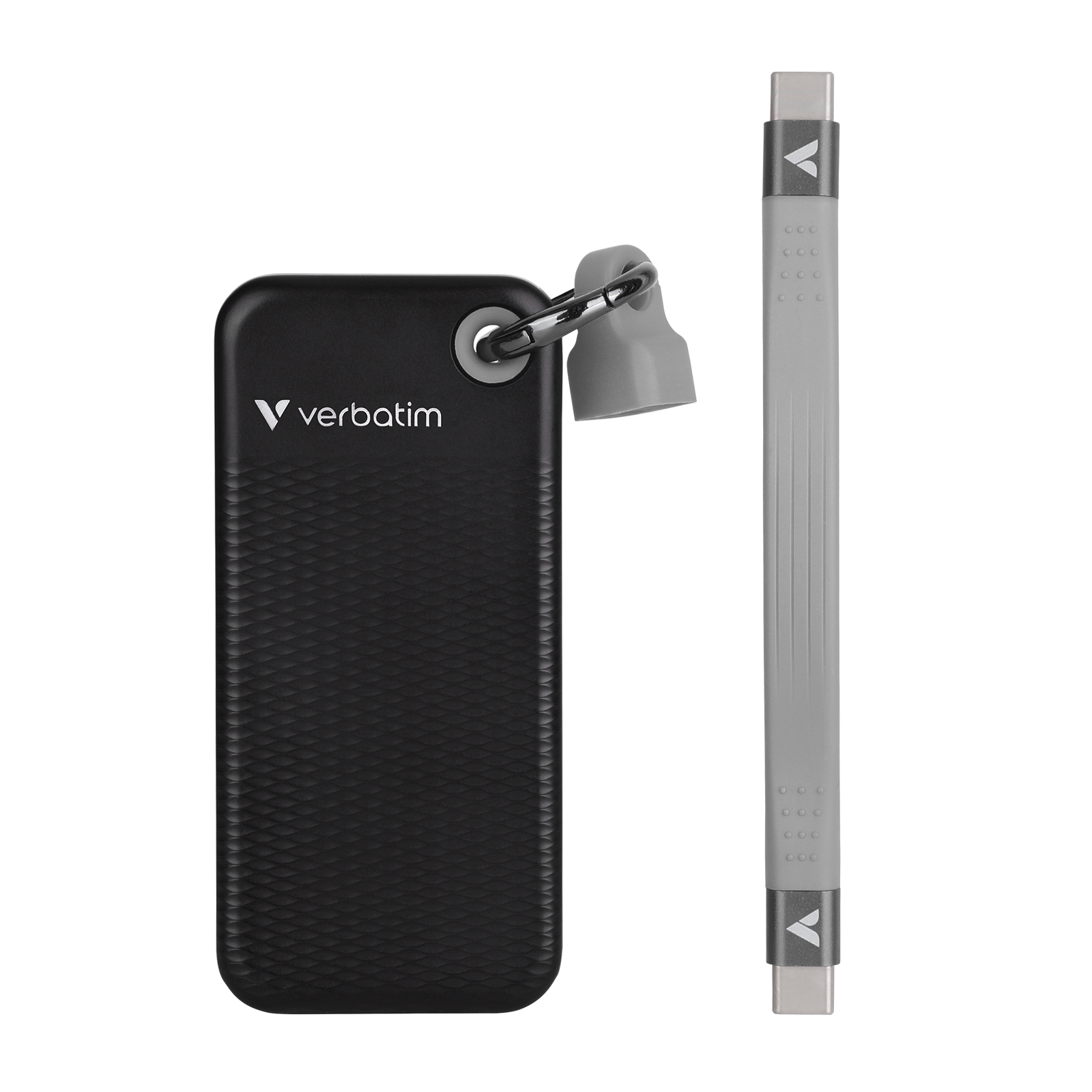 Pocket SSD with Keyring and Cable attachment - 1TB Black/Grey