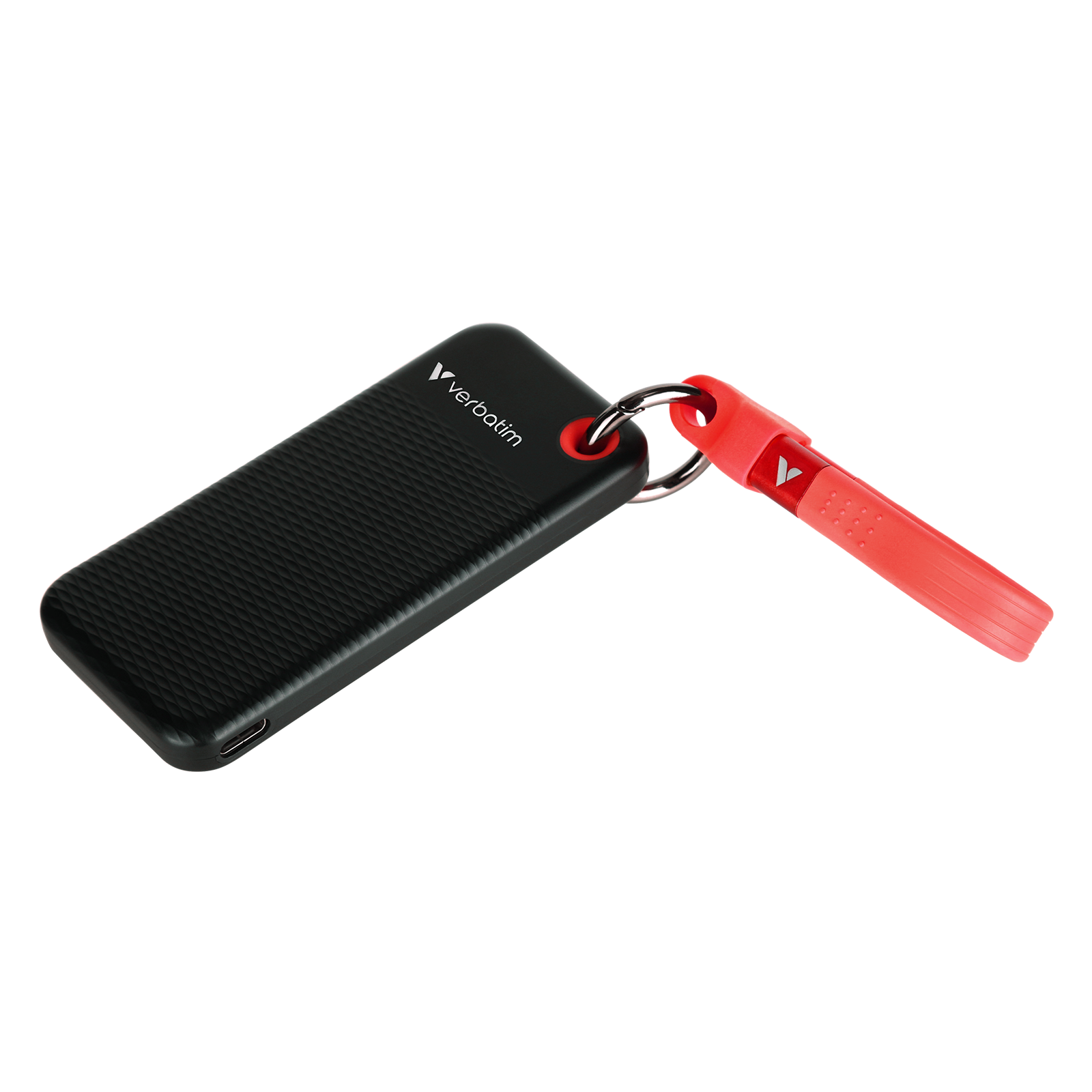 Pocket SSD with Keyring and Cable attachment - 2TB Black/Red