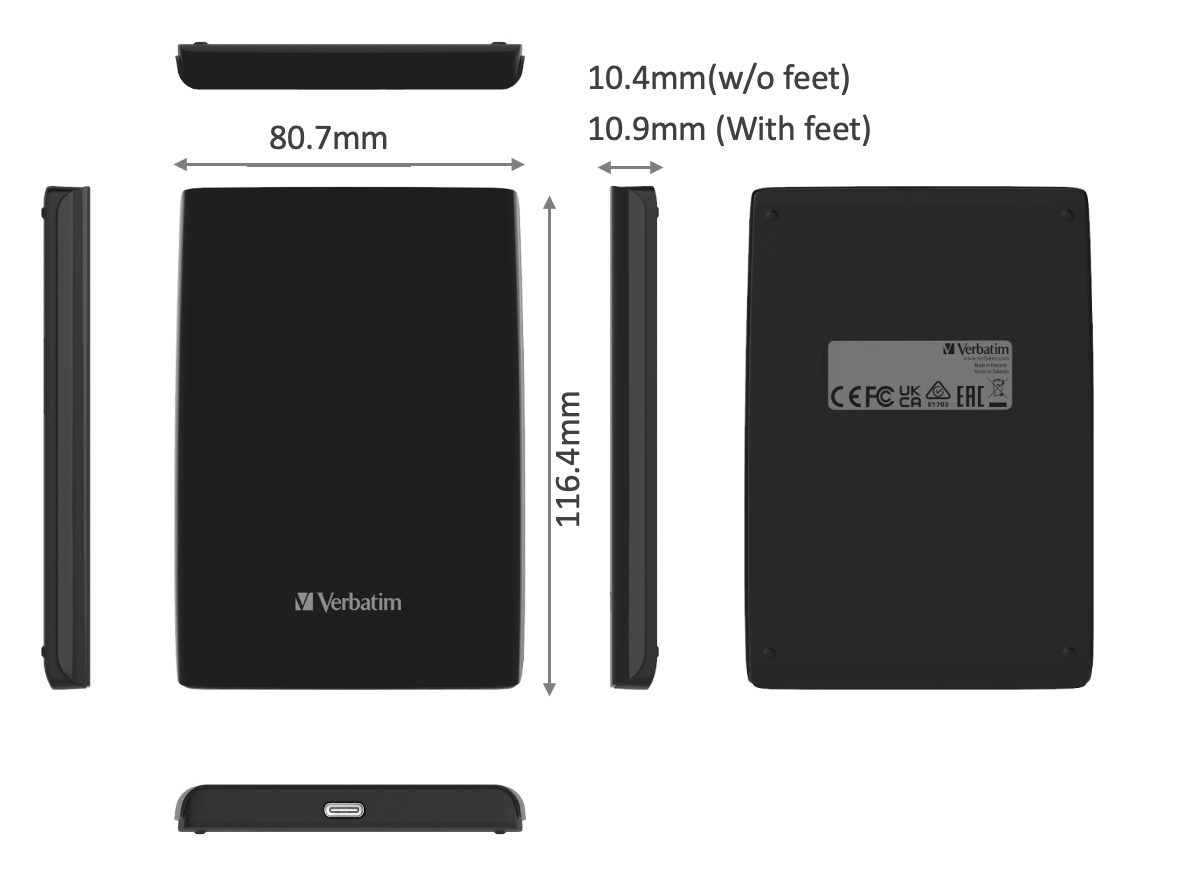 Store 'n' Go Slim draagbare SSD USB 3.2 GEN 1 2TB