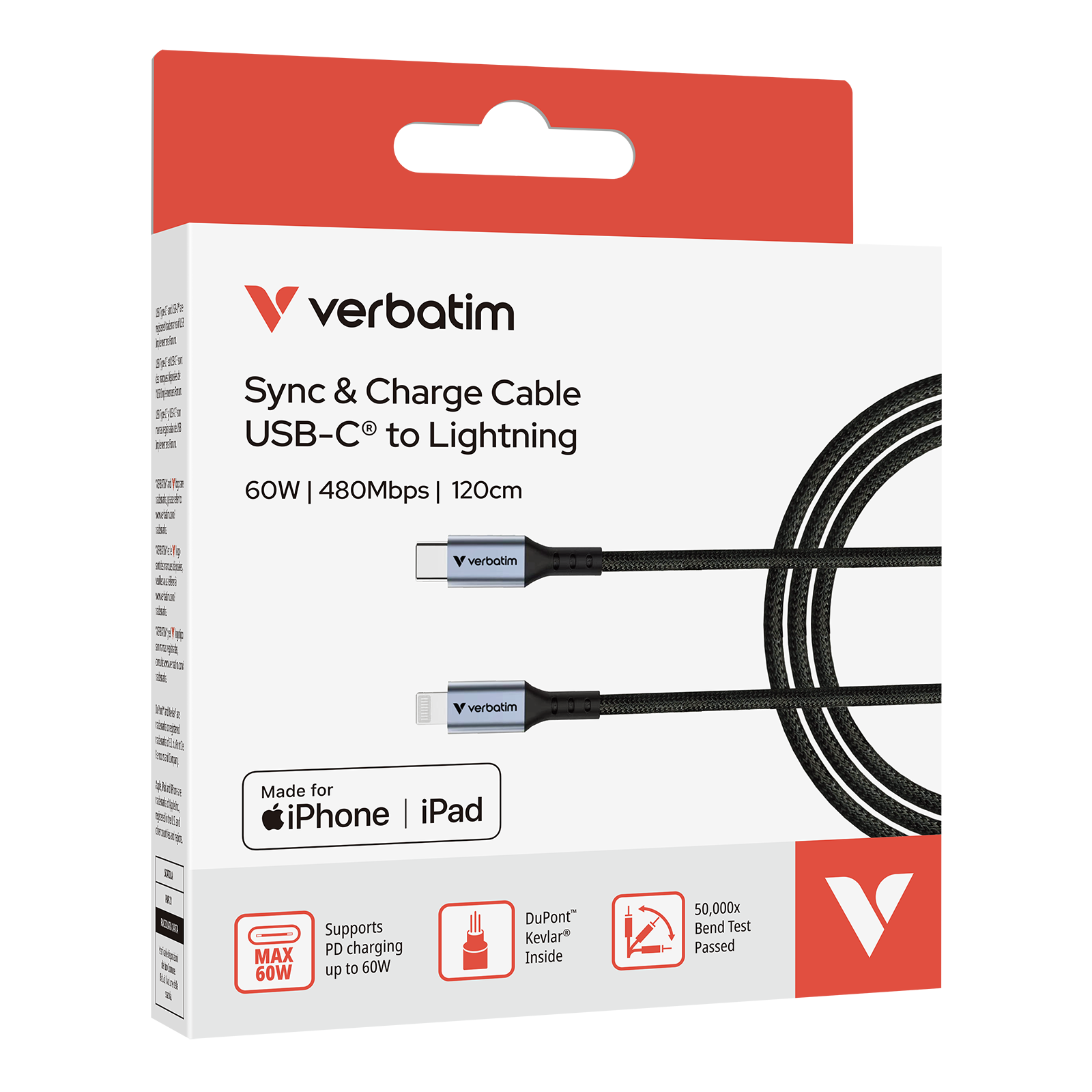 Sync & Charge USB-C to Lightning Cable 120cm