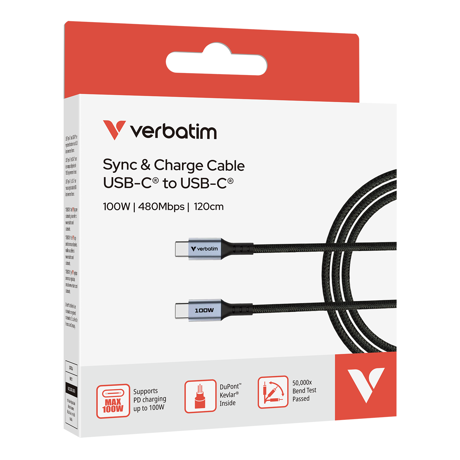 Sync & Charge USB-C to USB-C 100W Cable - 120cm