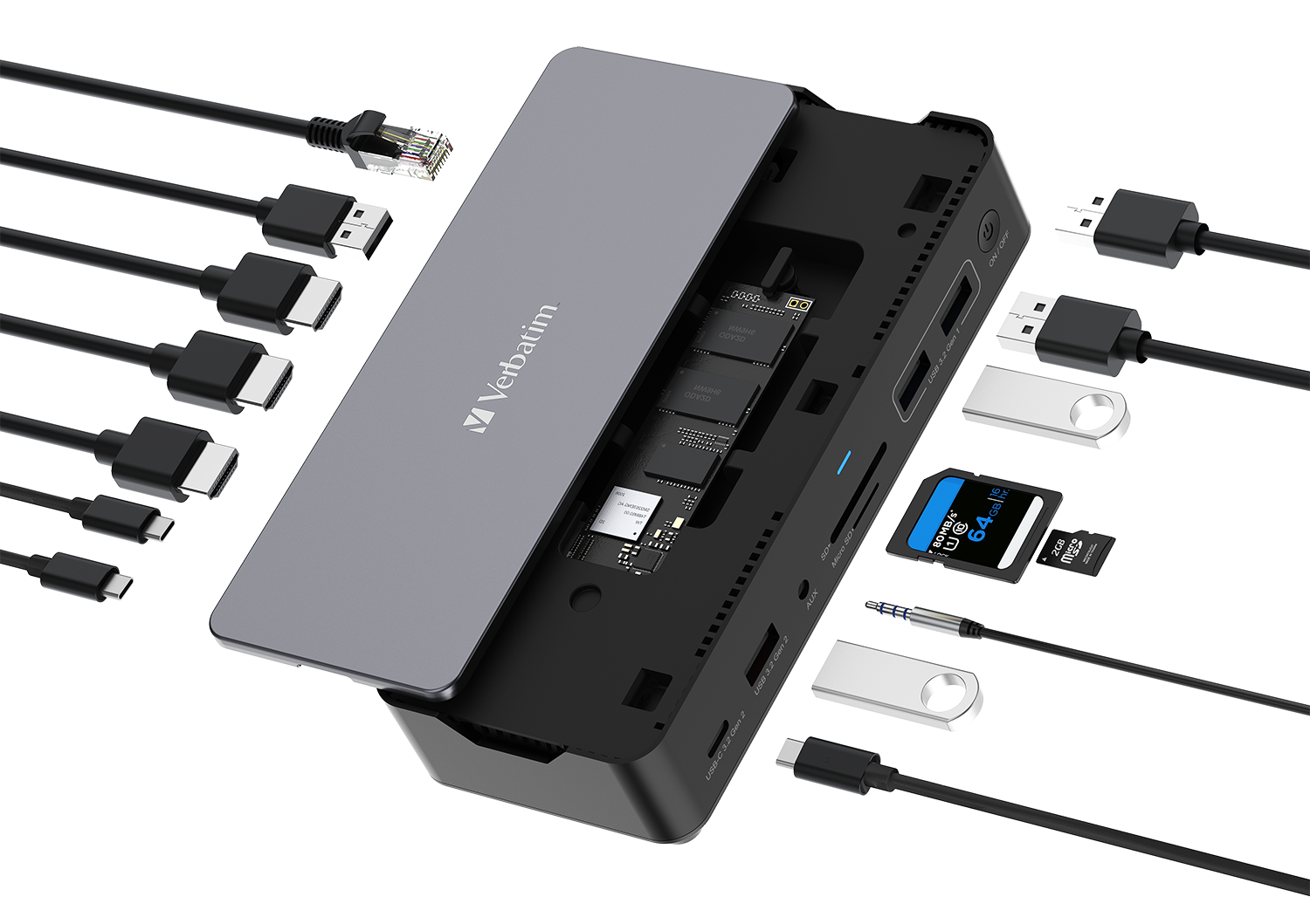 USB-C Pro Docking Station 15 Port with SSD Included CDS-15SSD