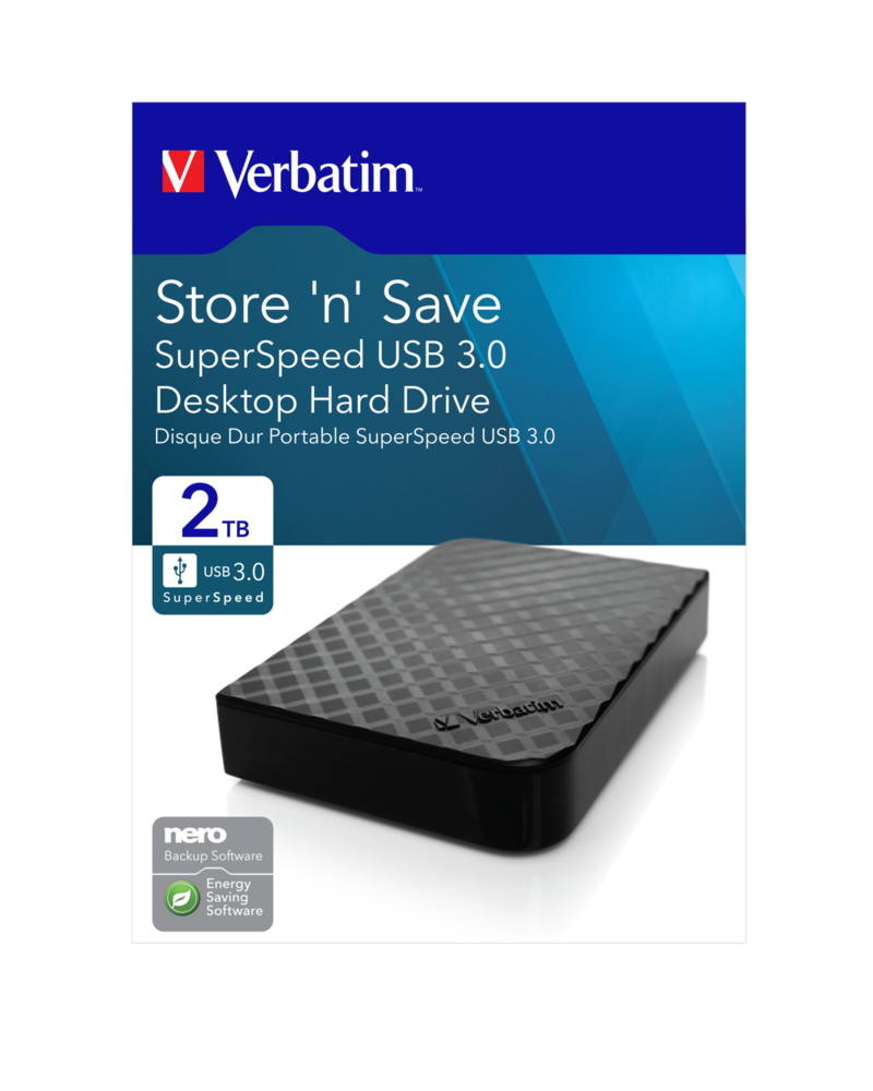 Verbatim Store 'n' Save 2TB USB 3.0 | Store 'n' Save SuperSpeed